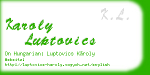 karoly luptovics business card